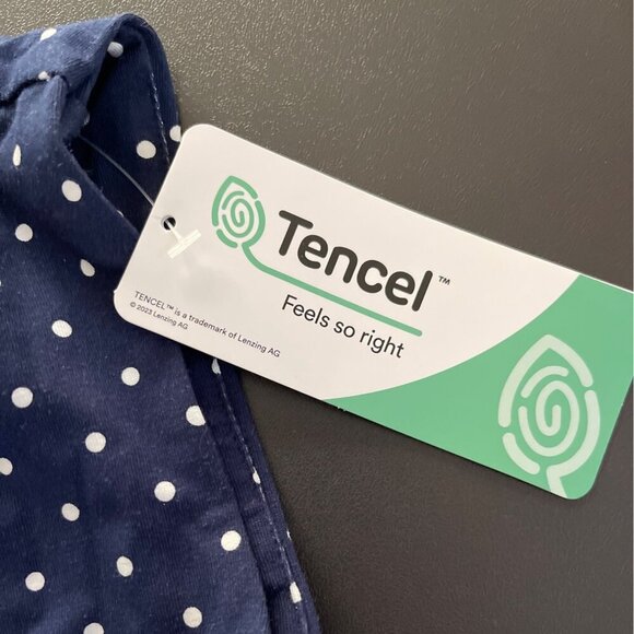 Lands End Women Sleeveless Dress Size 1X Navy Polka Dot Nautical Coastal Retro - Picture 7 of 13